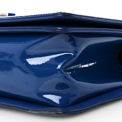 Chanel Patent Calfskin Quilted Medium Plexiglass Boy Flap Blue 10 of 11