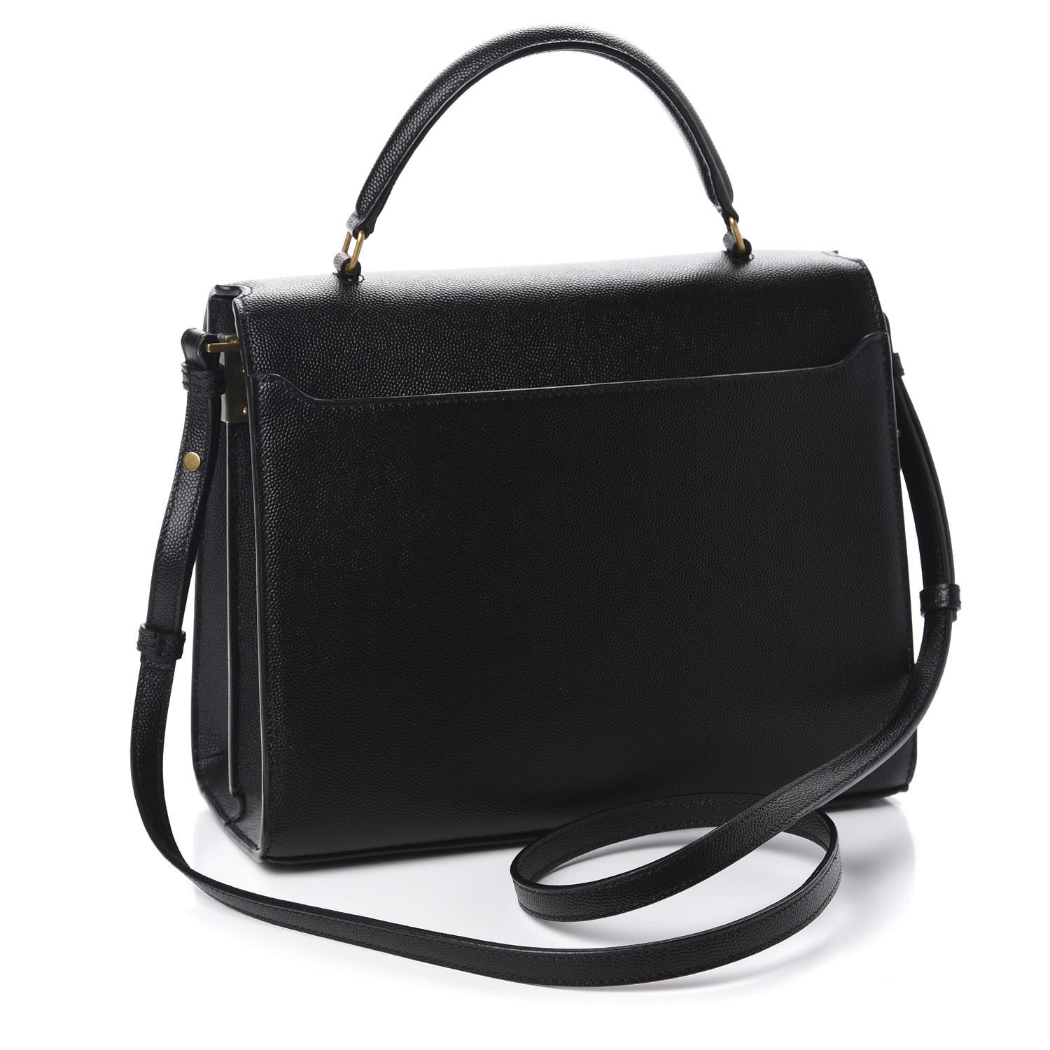 Saint Laurent Grain de Poudre Medium Classic Monogram Cassandra Top Handle Black Rouge Legion 4 of 11