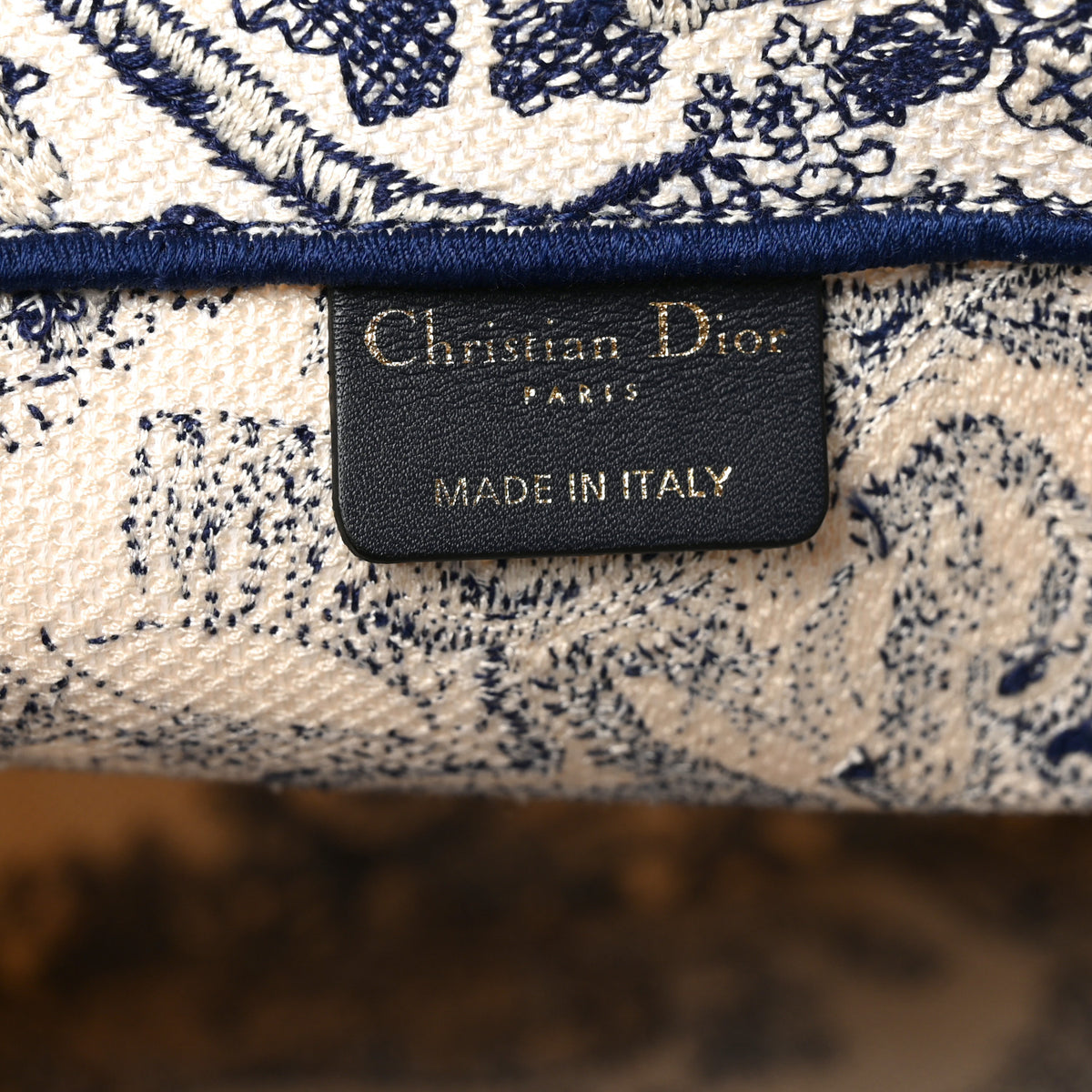 Christian Dior Canvas Embroidered Large Dioriviera Toile De Jouy Book Tote Blue 5 of 9