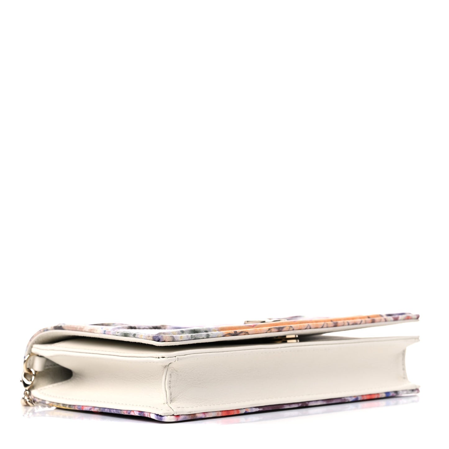 Calfskin KaleiDiorscopic Diorama Wallet On Chain Pouch Latte Multicolor