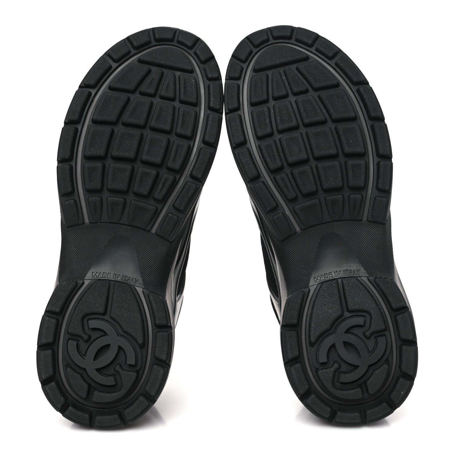 Chanel Fabric Laminated Calfskin Stretch CC Womens Sneakers 36.5 Black 5 of 9
