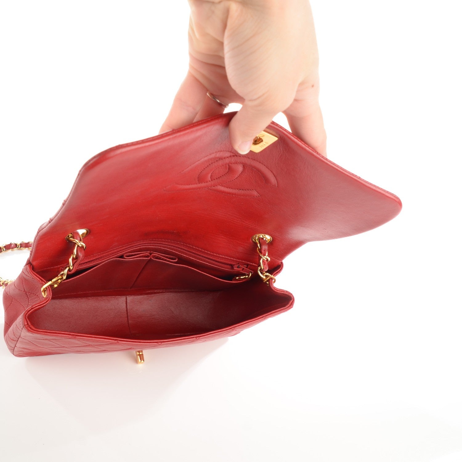 Chanel Lambskin Quilted Medium Single Flap Red 5 of 9