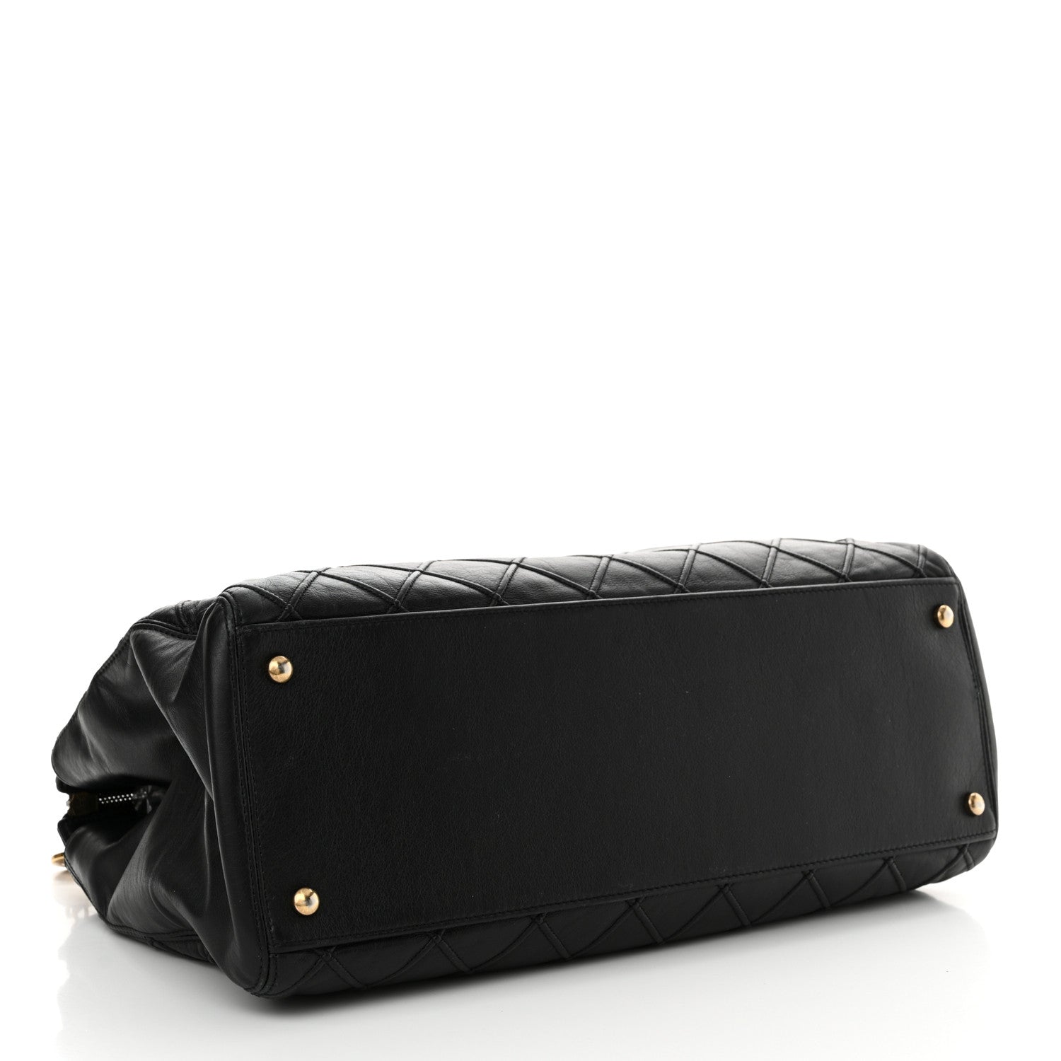 Chanel Calfskin Diamond Debossed Large Cosmos Zip Tote Black 4 of 16