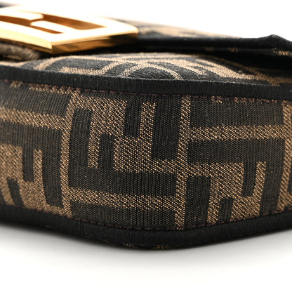 Fendi Fabric Jacquard FF 1974 Mini Baguette Tobacco Moro Black 10 of 11