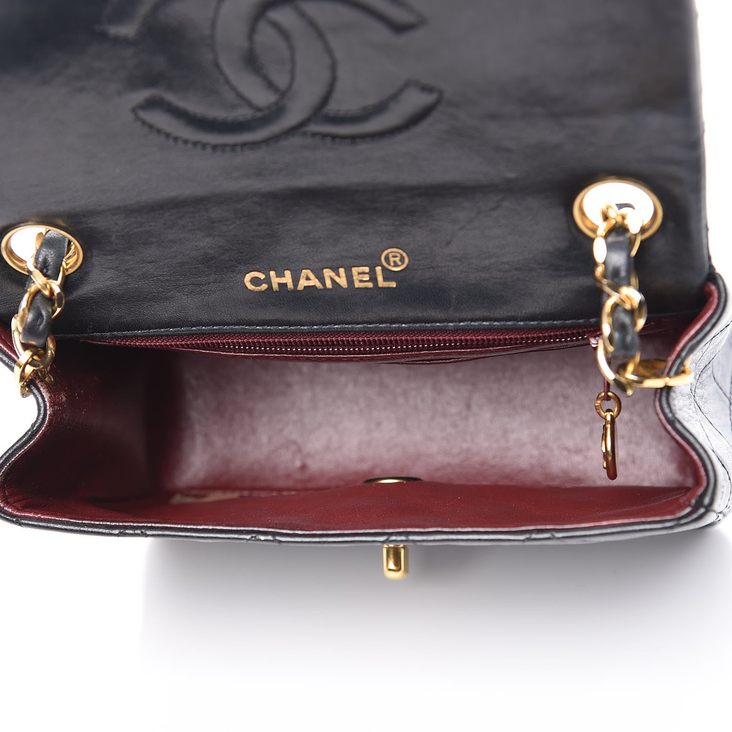 Chanel Lambskin Quilted Mini Square Flap Black 5 of 13