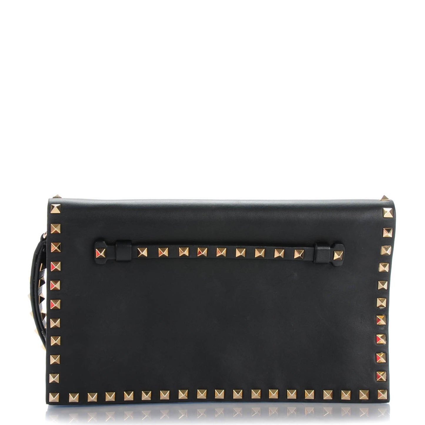Nappa Rockstud Wristlet Clutch Black