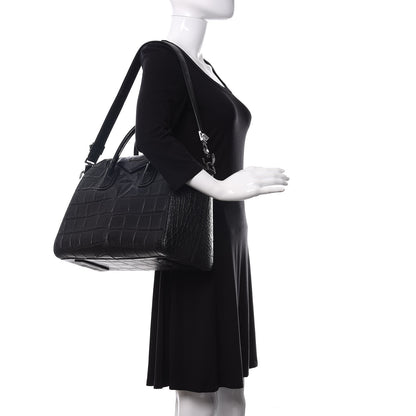 Givenchy Calfskin Crocodile Embossed 3D Stud Medium Antigona Black 2 of 11