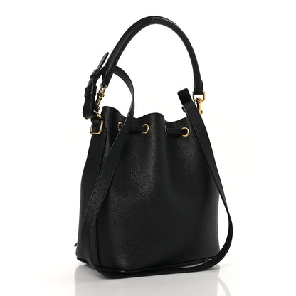 Saint Laurent Grained Calfskin Medium Emmanuelle Bucket Bag Black 4 of 10