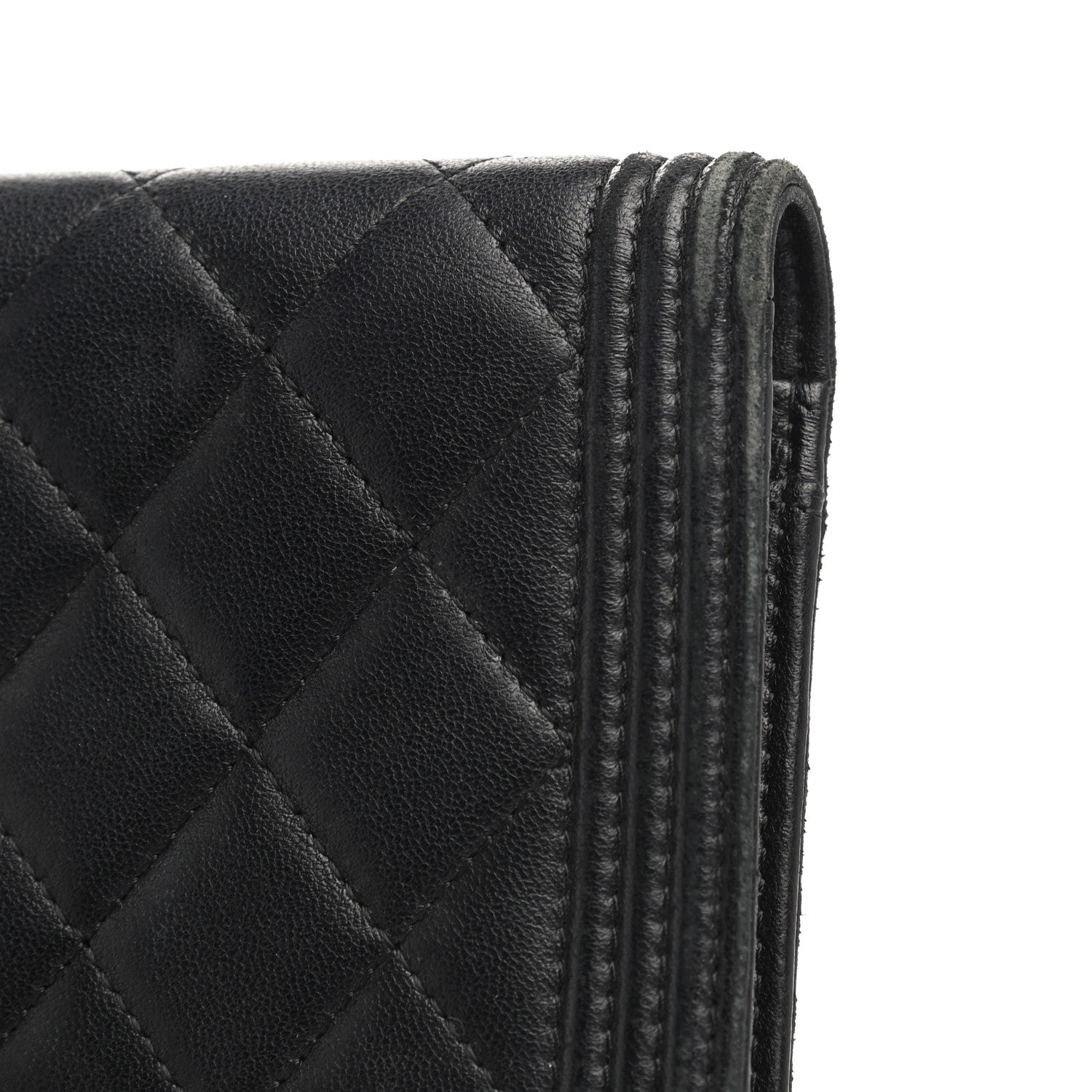 Chanel Lambskin Quilted Boy Yen Wallet Black 10 of 16