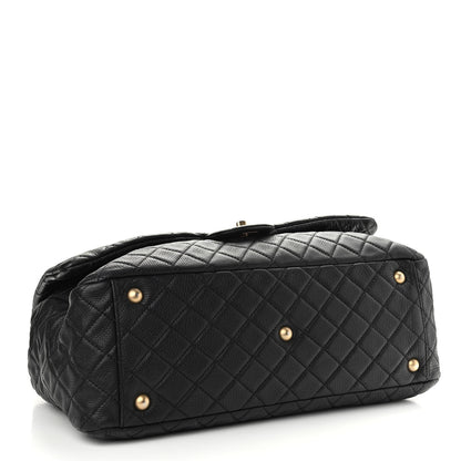 Chanel Calfskin Quilted XXL Travel Flap Bag Black 4 of 13