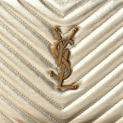 Saint Laurent Metallic Calfskin Matelasse Monogram Lou Camera Bag Platino 8 of 10