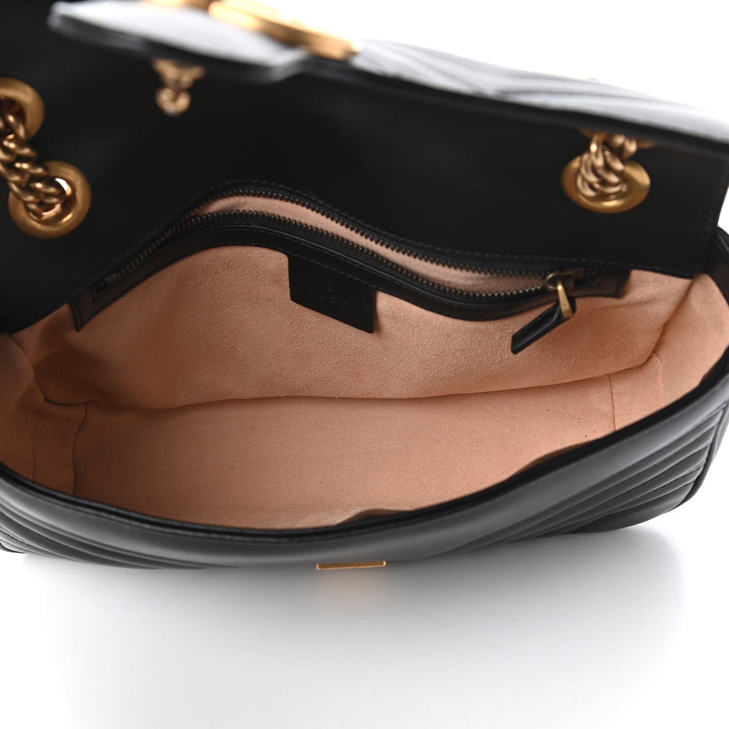 Calfskin Matelasse Small GG Marmont Shoulder Bag Black