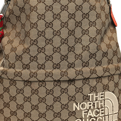 Gucci X THE NORTH FACE Monogram Textured Dollar Calfskin Embroidered Beige Ebony Mystic White Deep Orange 8 of 10