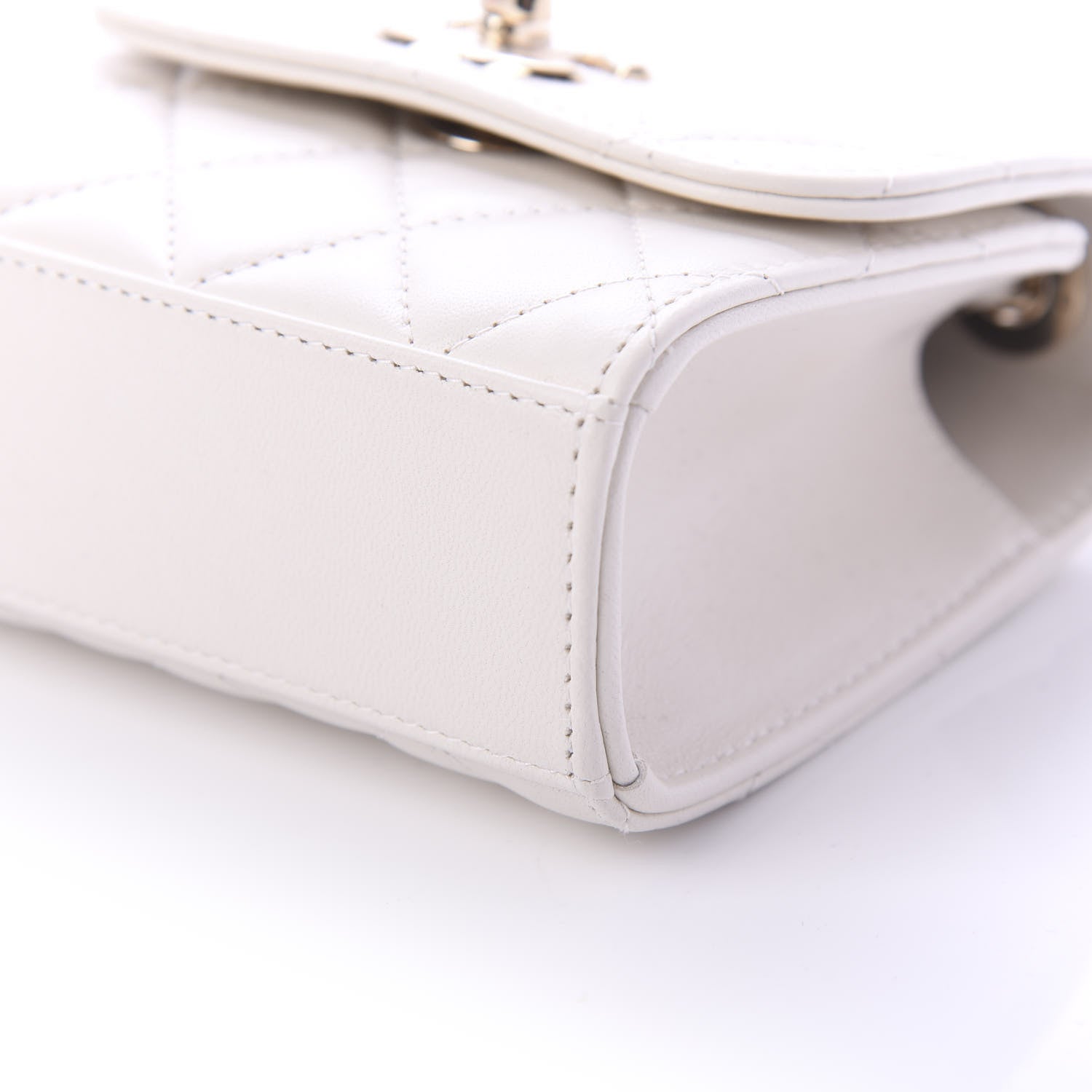 Chanel Lambskin Quilted Mini Trendy CC Chain Wallet White 7 of 10