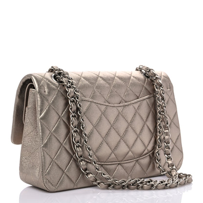 Chanel Metallic Lambskin Quilted Medium Double Flap Khaki 3 of 10