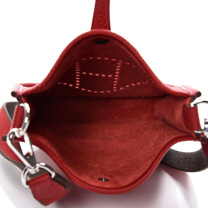 Hermes Taurillon Clemence Amazone Evelyne TPM Rouge Casaque Etain 5 of 8