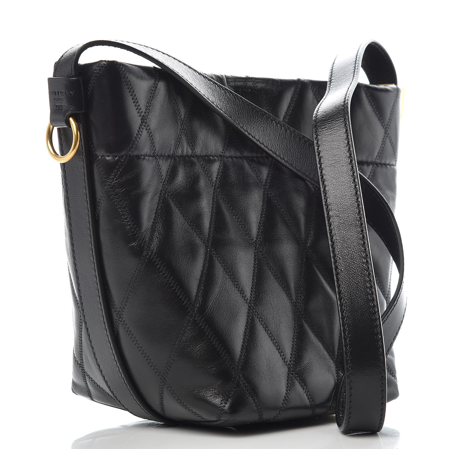 Givenchy Lambskin Quilted Mini GV Bucket Bag Black 3 of 9
