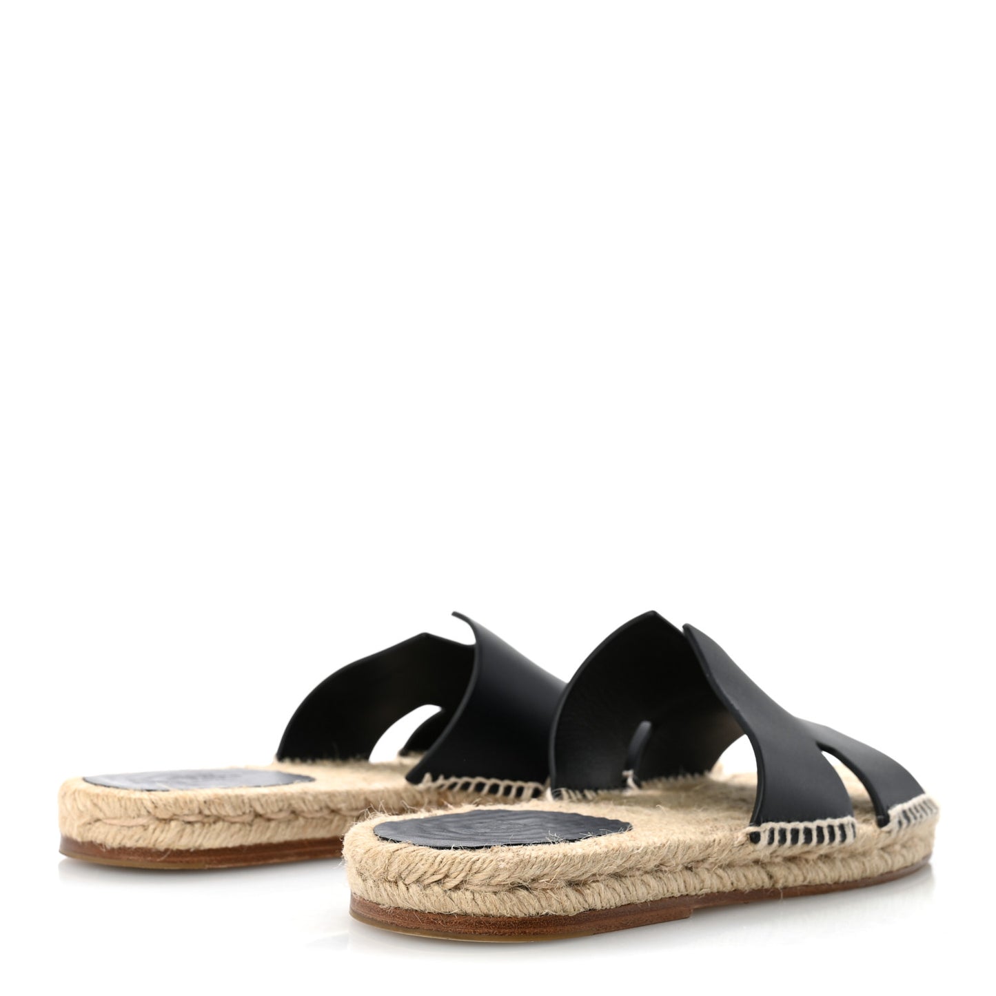 Calfskin Mens Antigua Espadrille Sandals 39 Black