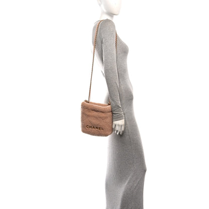 Chanel Aged Lambskin Shearling Quilted Small Chanel 22 Light Pink 2 of 11