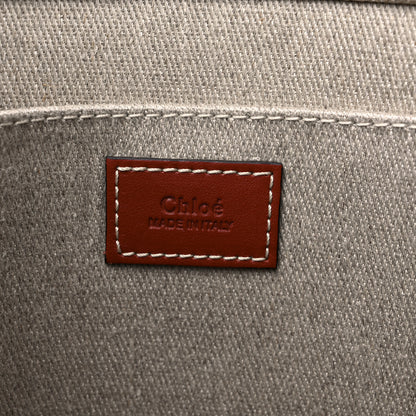 Chloe Cotton Calfskin Medium Woody Ribbon Tote White Brown 6 of 10