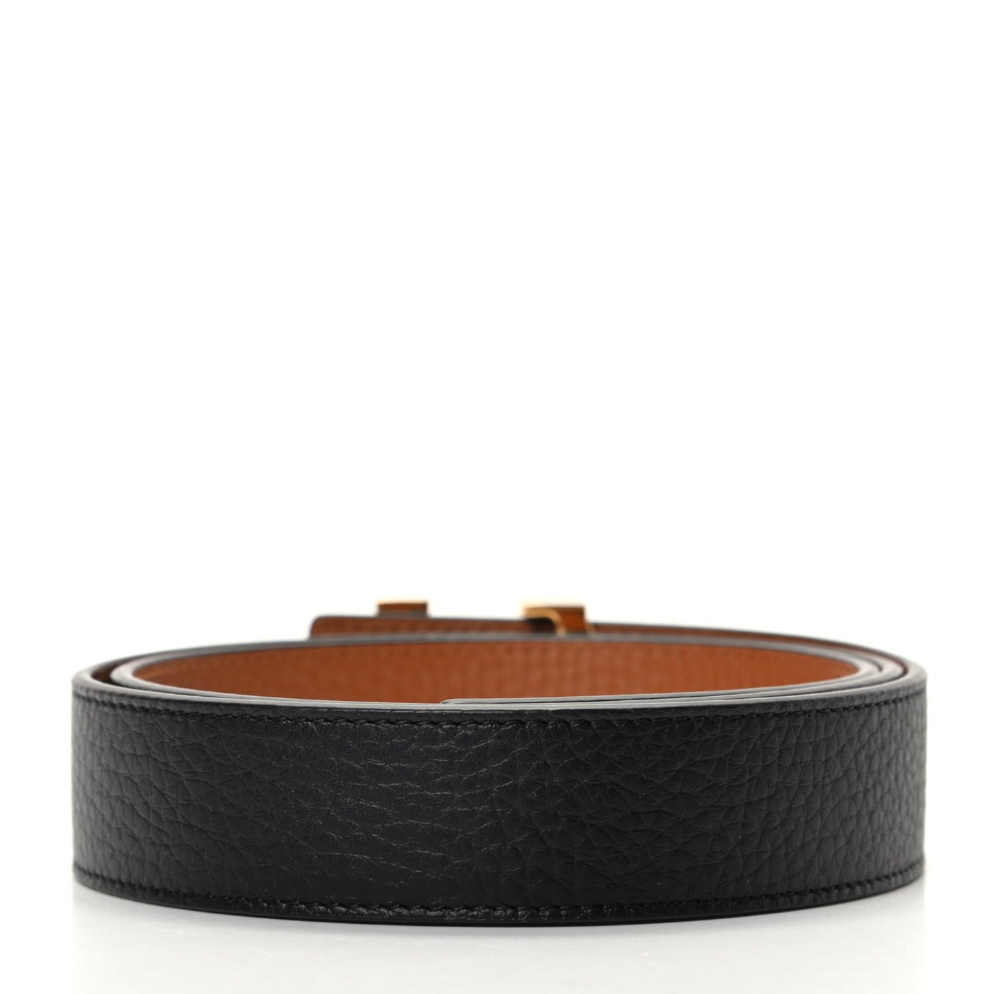 Taurillon Calfskin 30mm LV Initiales Reversible Belt 85 34 Black