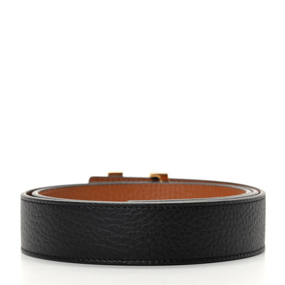 Louis Vuitton Taurillon Calfskin 30mm LV Initiales Reversible Belt 85 34 Black 2 of 5
