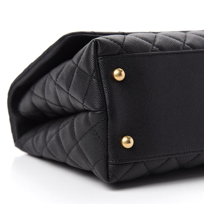 Chanel Caviar Lizard Embossed Quilted Small Coco Handle Flap Black 7 of 12