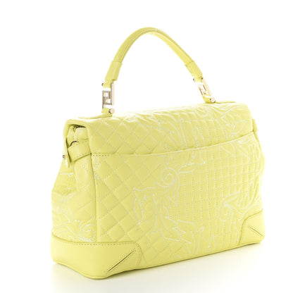 Versace Barocco Quilted Nappa Altea Vanitas Satchel Yellow 2 of 12
