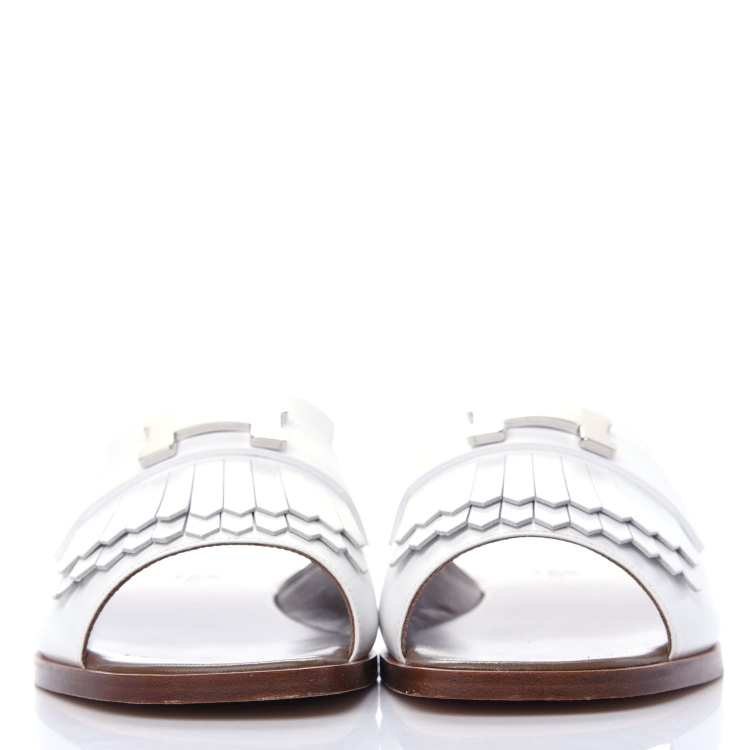 Hermes Calfskin Auteuil Sandals 37 White 2 of 9