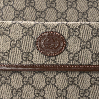 Gucci GG Supreme Monogram Azalea Calfskin Retro Interlocking G Wristlet Messenger Bag Beige Ebony Brown Sugar 7 of 10