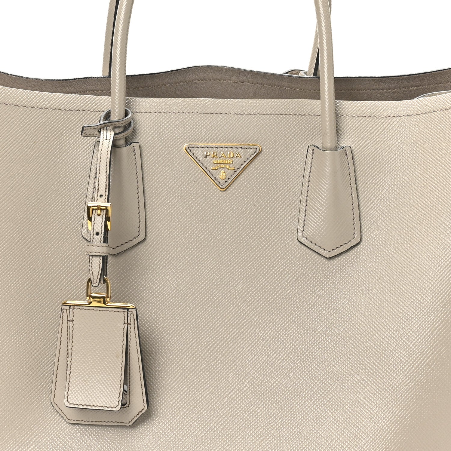 Prada Saffiano Cuir Large Double Bag Pomice 7 of 11