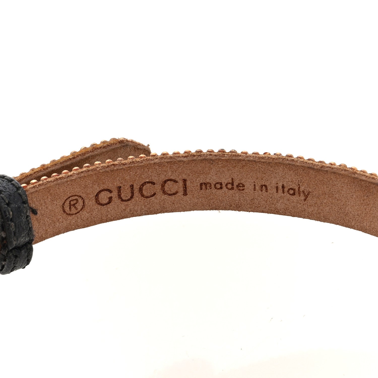 Gucci Calfskin Crystal Embellished Double G Choker Necklace Black 4 of 5
