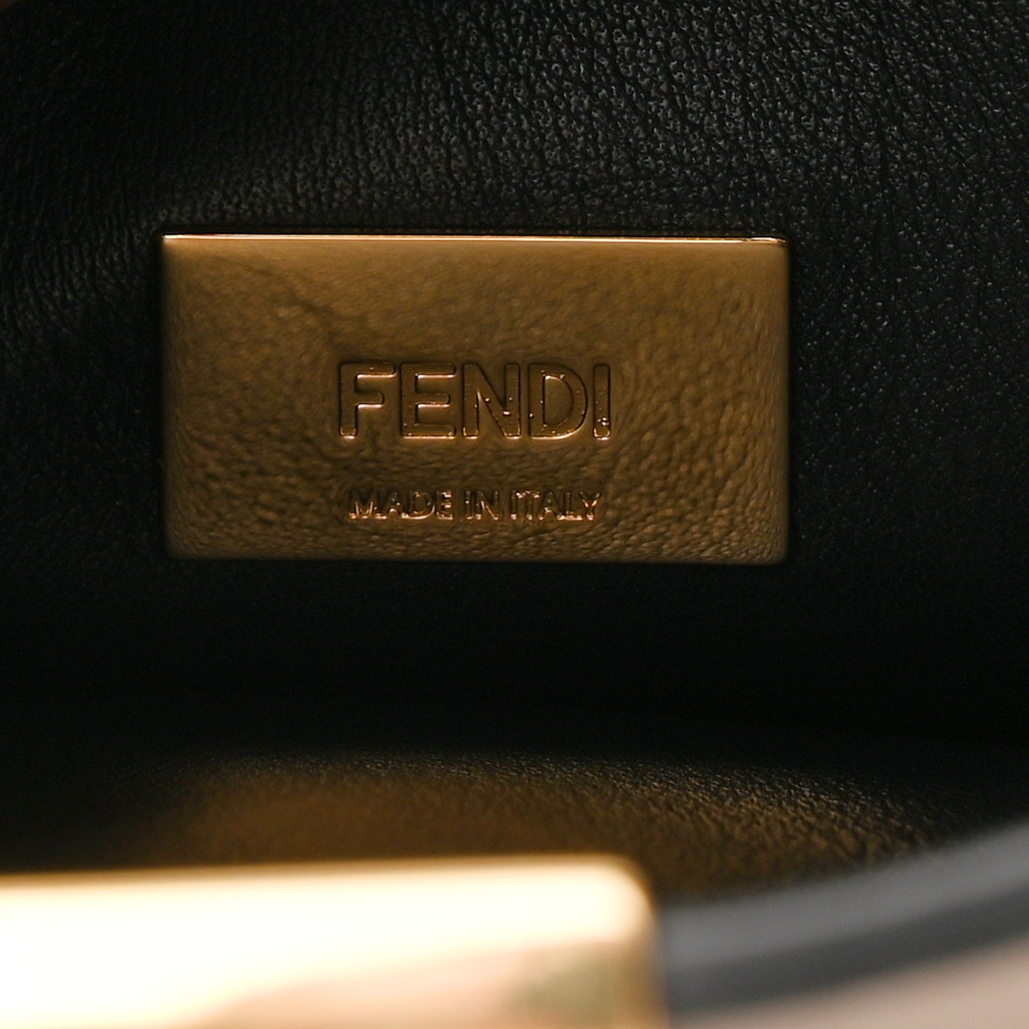 Fendi Vitello Tahiti Burro Medium Peekaboo Iconic Essentially Satchel Tortora Black 6 of 11