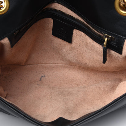 Gucci Calfskin Matelasse Small GG Marmont Shoulder Bag Black 4 of 5