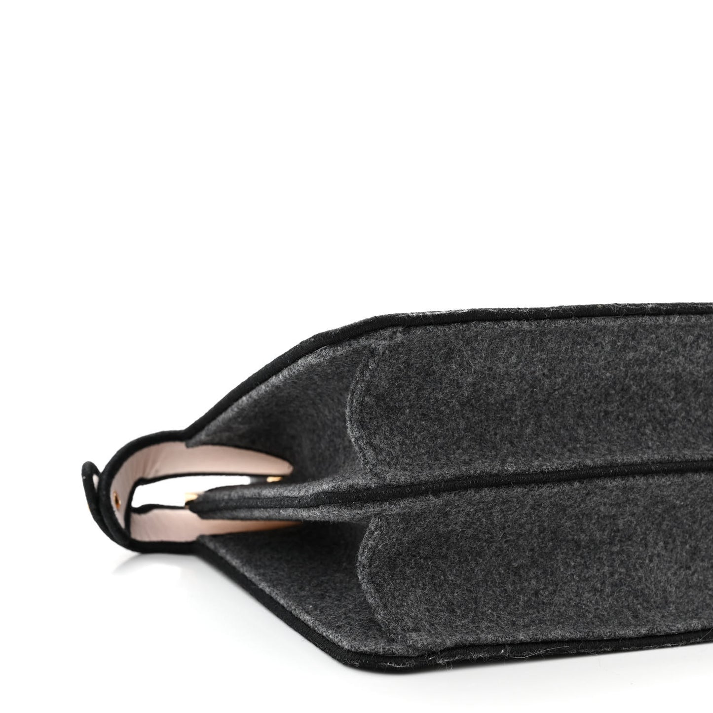 Melange Flannel Satin Threaded Edge Medium Peekaboo I SEE U East West Satchel Grigio Bois de Rose
