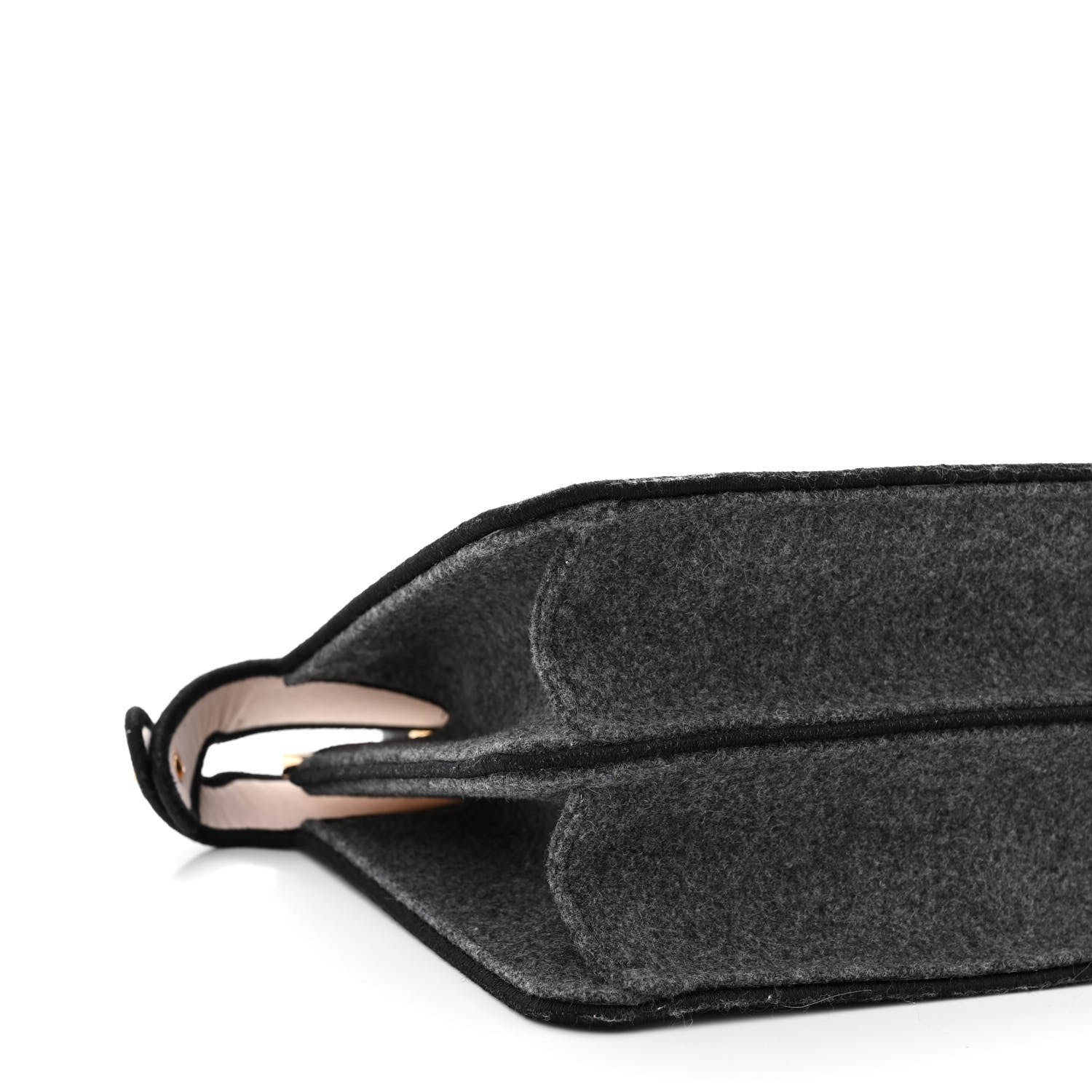 Fendi Melange Flannel Satin Threaded Edge Medium Peekaboo I SEE U East West Satchel Grigio Bois de Rose 11 of 13