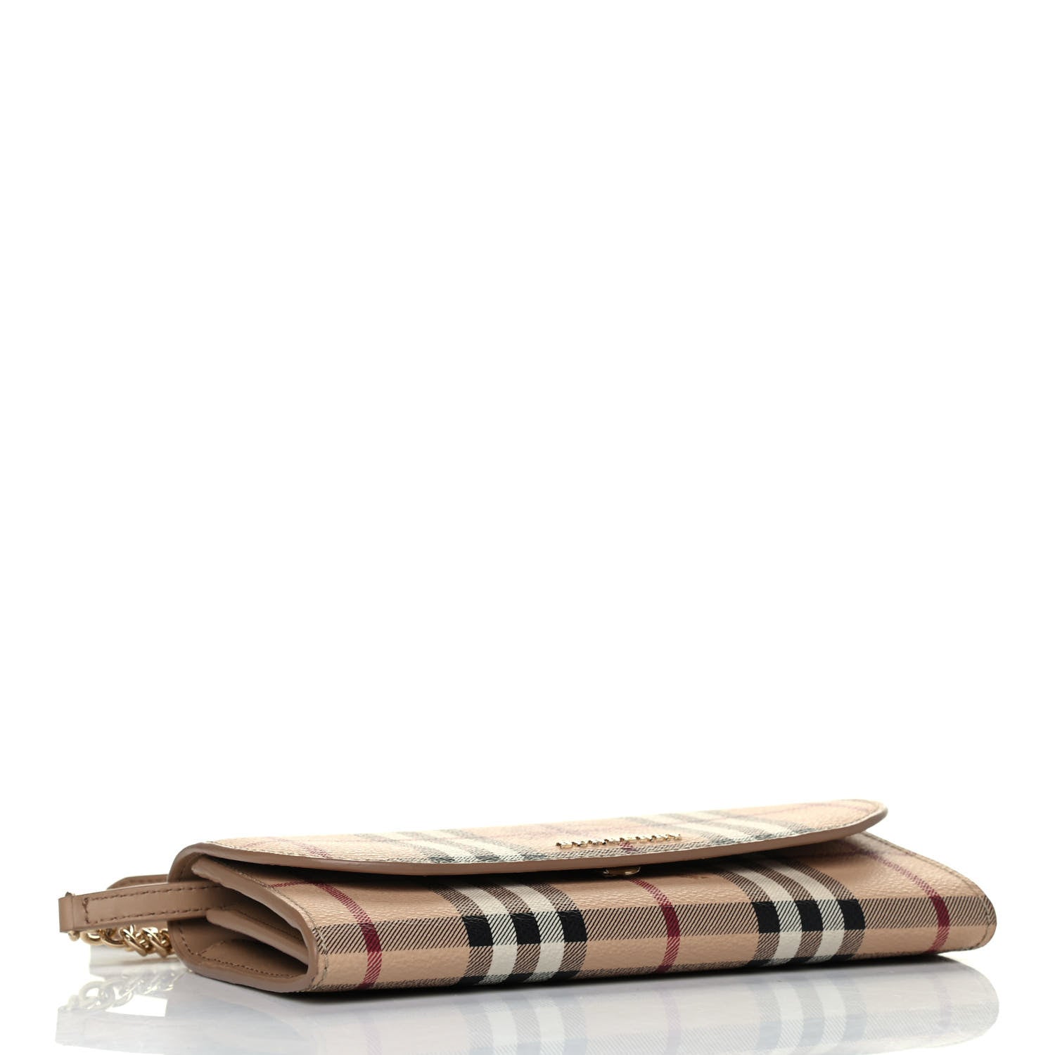 Burberry Haymarket Check Henley Wallet On Chain Mid Camel 3 of 4