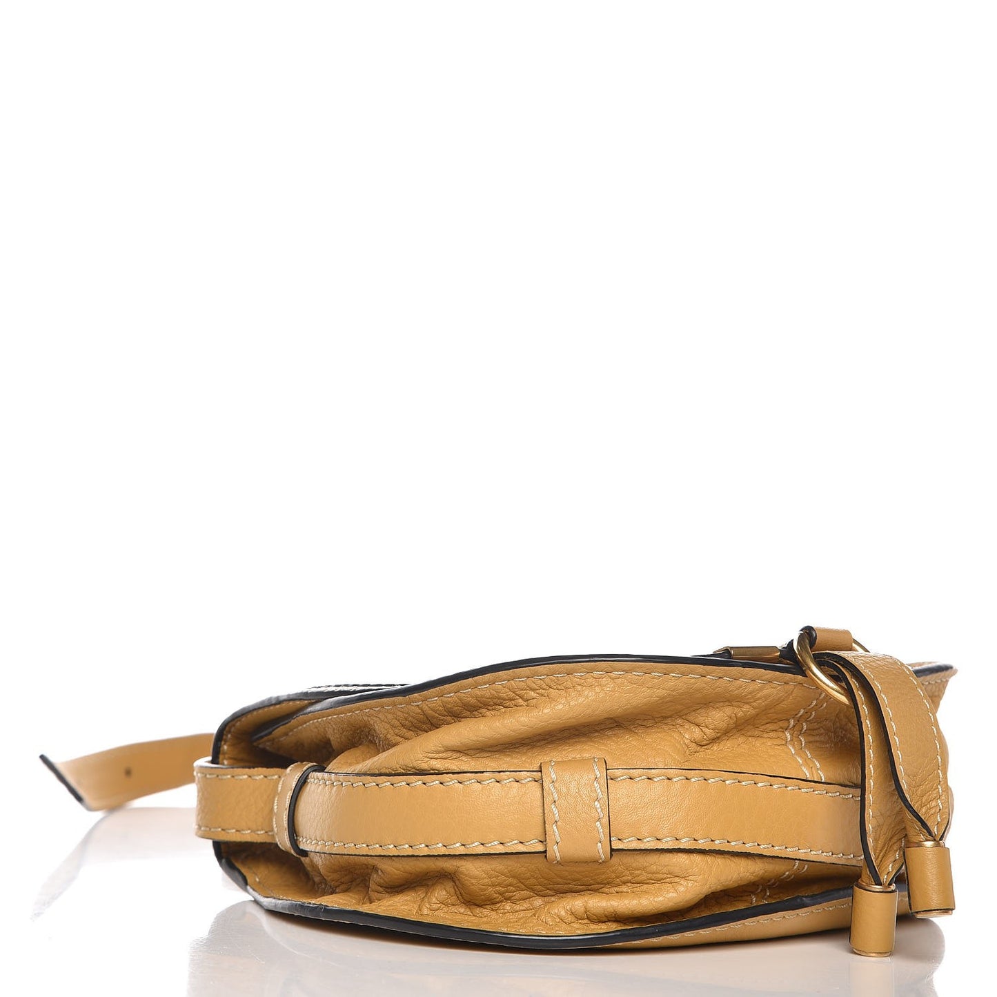 Calfskin Mini Marcie Round Crossbody Bag Curry Yellow