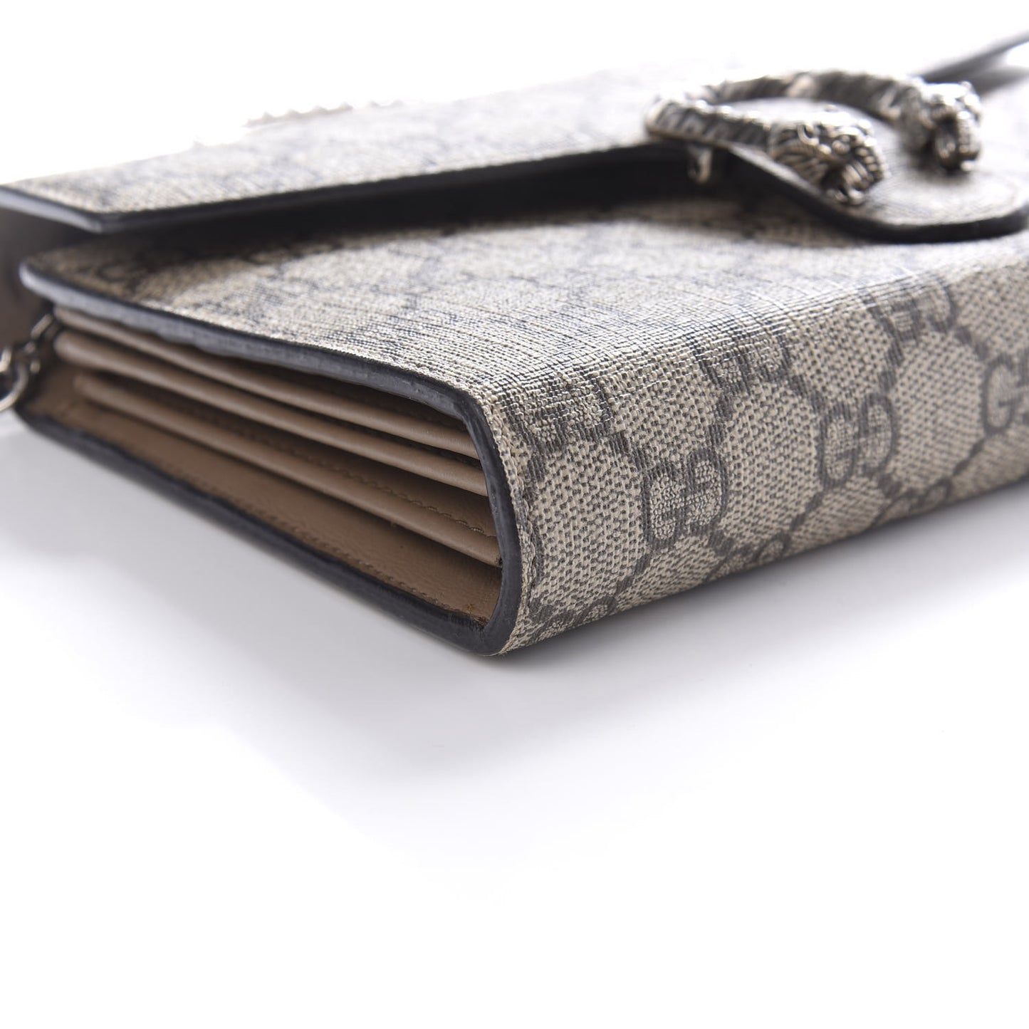 GG Supreme Monogram Mini Dionysus Chain Wallet Beige Taupe