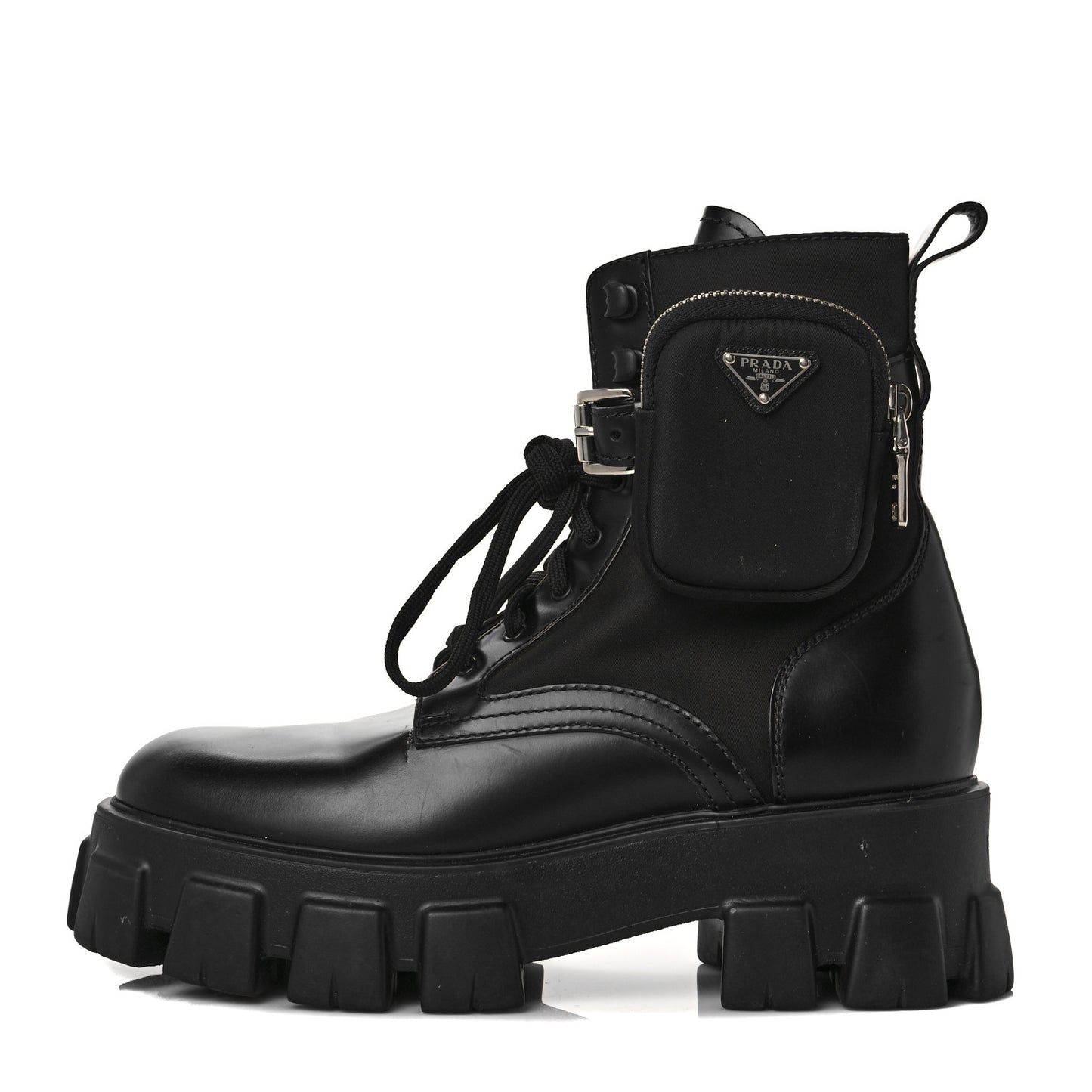 Spazzolato Rois Nylon Metal Triangle Logo Monolith Pouch Pocket 55mm Boots 40 Black