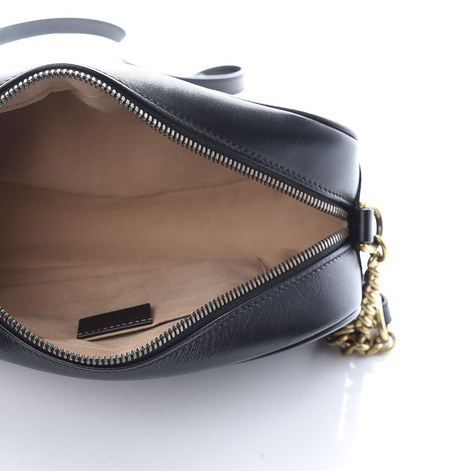Gucci Calfskin Matelasse Small GG Marmont Chain Shoulder Bag Black 5 of 10