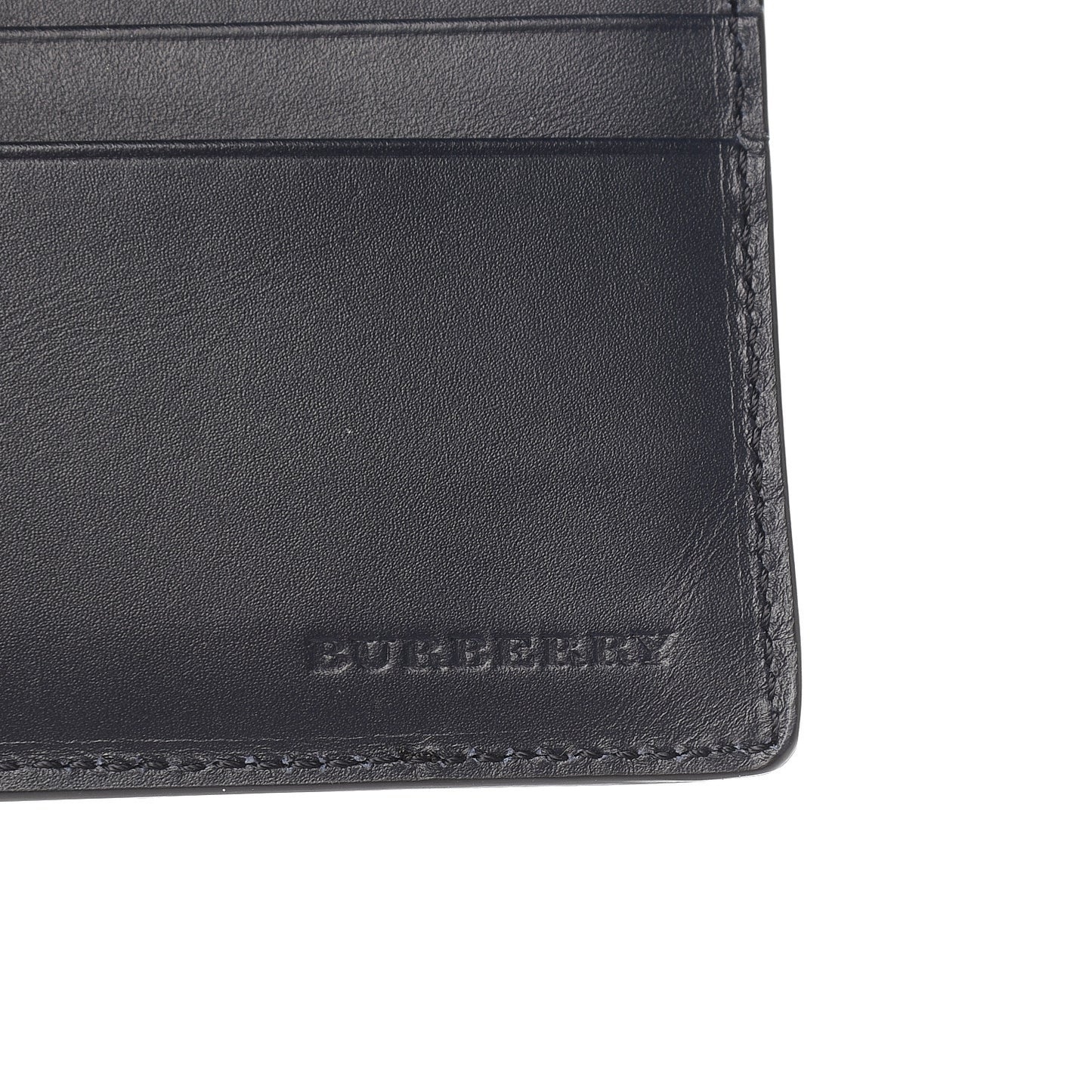 Calfskin Seaside Print BBi-Fold Wallet Bright Navy