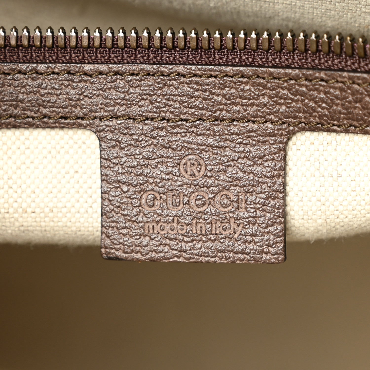 Gucci GG Supreme Monogram Textured Calfskin Web Medium Ophidia Slip Handle Tote Beige Ebony New Acero 6 of 10