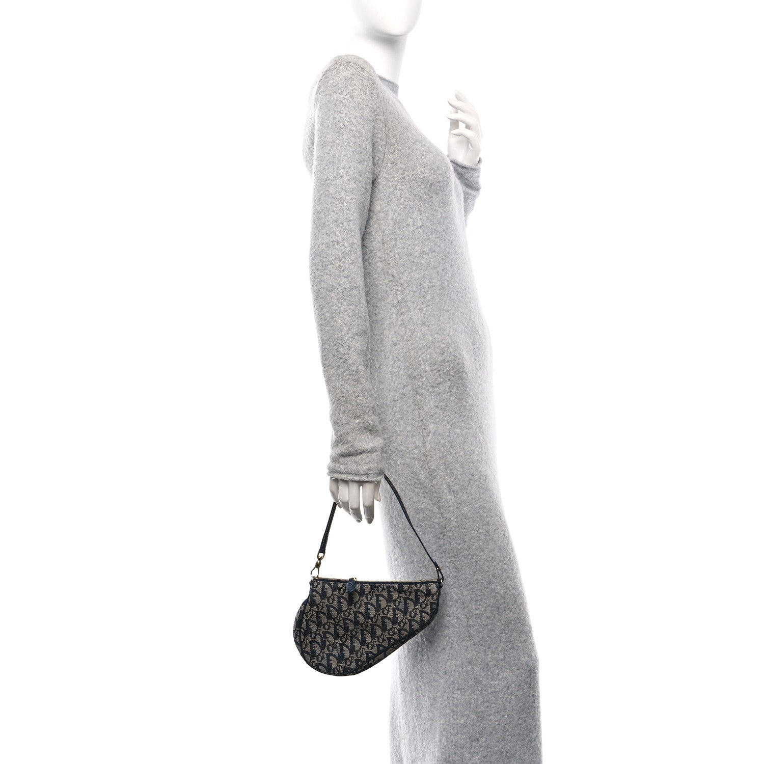 Christian Dior Monogram Mini Saddle Pochette Navy 2 of 10