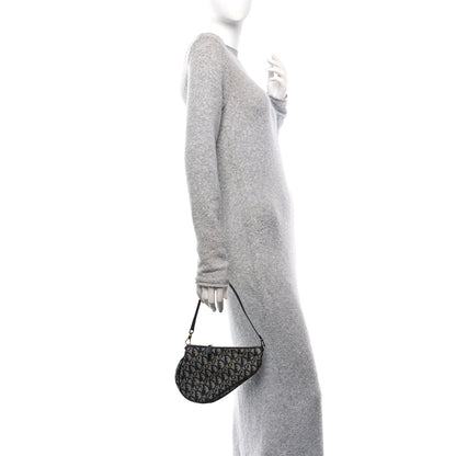 Christian Dior Monogram Mini Saddle Pochette Navy 2 of 10