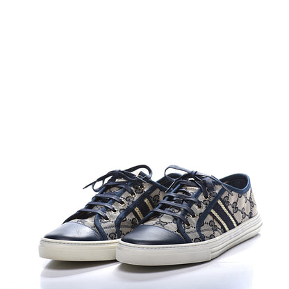Gucci Monogram Web Sneakers 39.5 Navy Blue 2 of 10