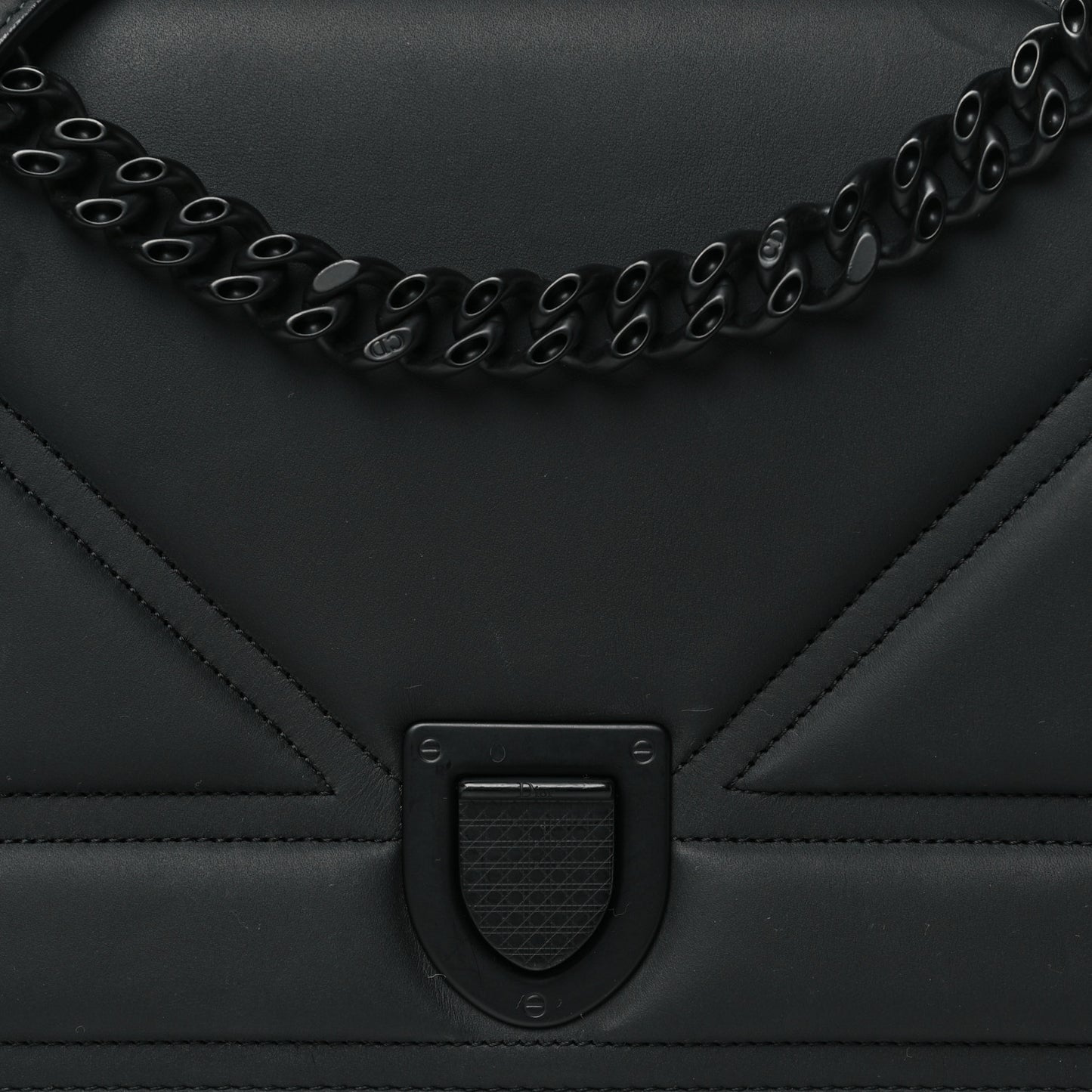Ultra Matte Calfskin Studded Medium Diorama Flap Bag Black