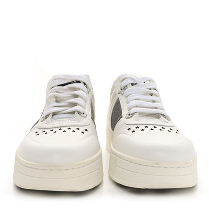 Jimmy Choo Calfskin Glitter Hawaii Sneakers 35 White 3 of 10
