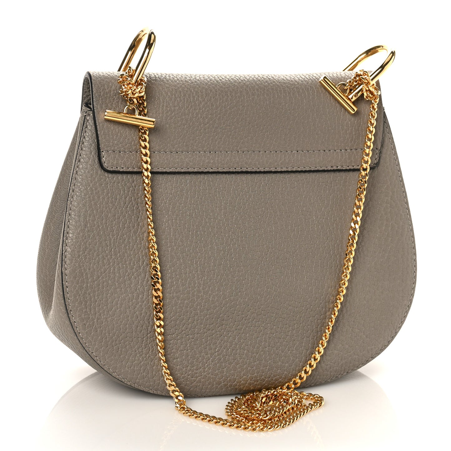 Grained Lambskin Drew Shoulder Bag Motty Grey
