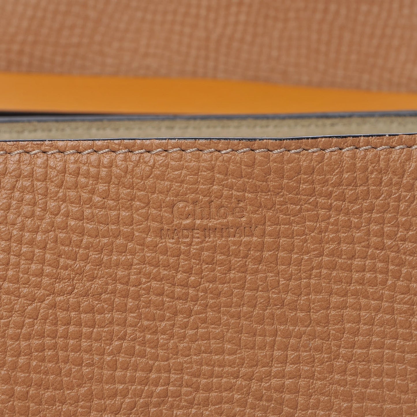 Grained Calfskin Lambskin Drew Shoulder Bag Wet Sand Sunflower